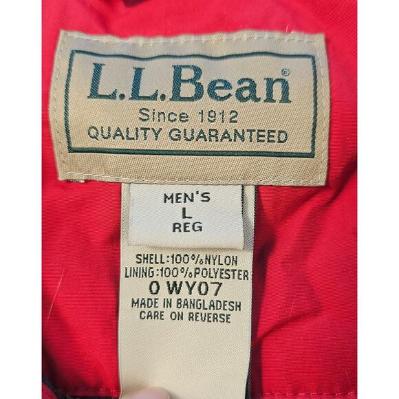 Ll bean mens L sherpa lined water resistant nylon zip pockets front vest red ^ - Picture 4 of 8